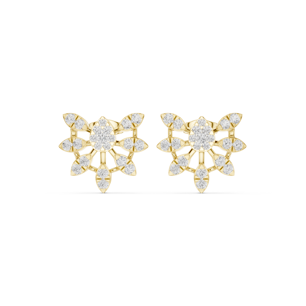 Elvaria Seven Petal Diamond Studs