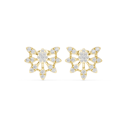 Elvaria Seven Petal Diamond Studs