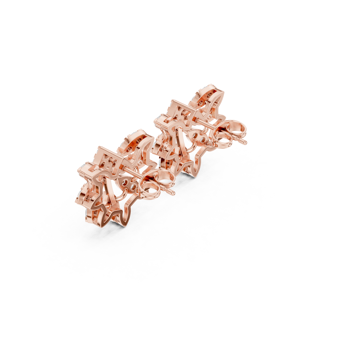 Elvaria Seven Petal Diamond Studs