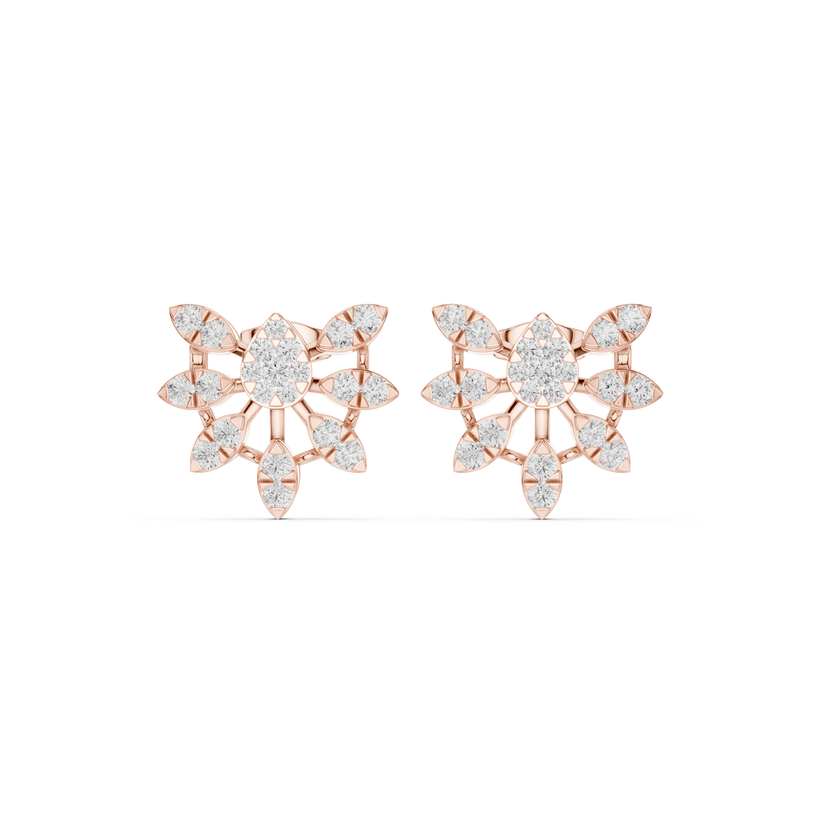 Elvaria Seven Petal Diamond Studs