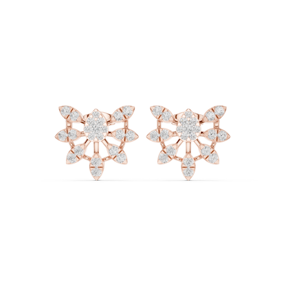 Elvaria Seven Petal Diamond Studs