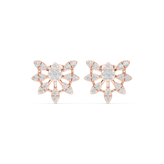 Elvaria Seven Petal Diamond Studs