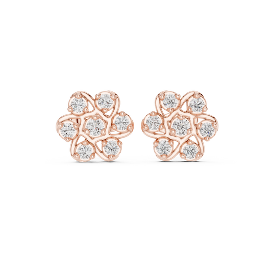 Solviane Seven Petal Diamond Studs