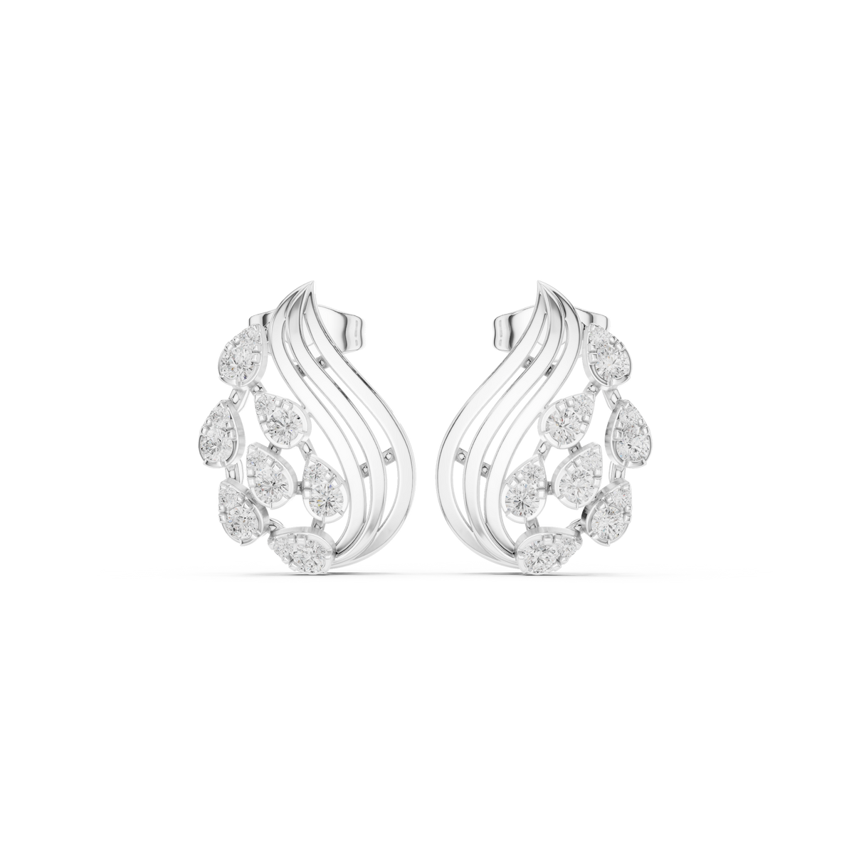 Sculpted Vine Diamond Studs