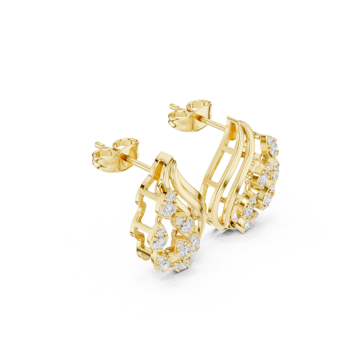 Sculpted Vine Diamond Studs