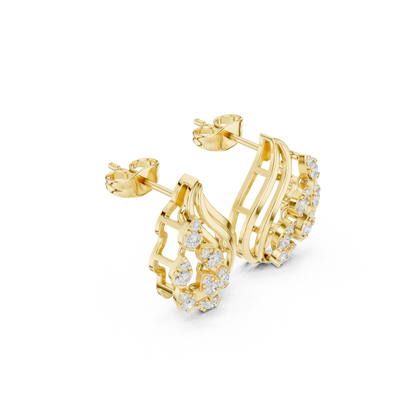 Sculpted Vine Diamond Studs