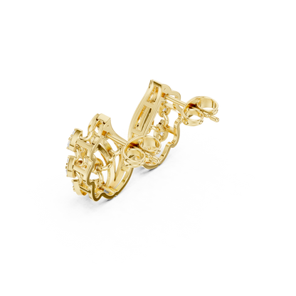 Sculpted Vine Diamond Studs