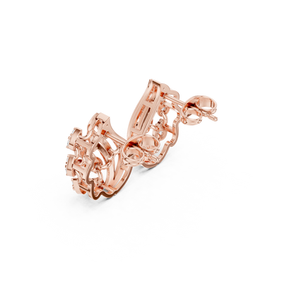 Sculpted Vine Diamond Studs