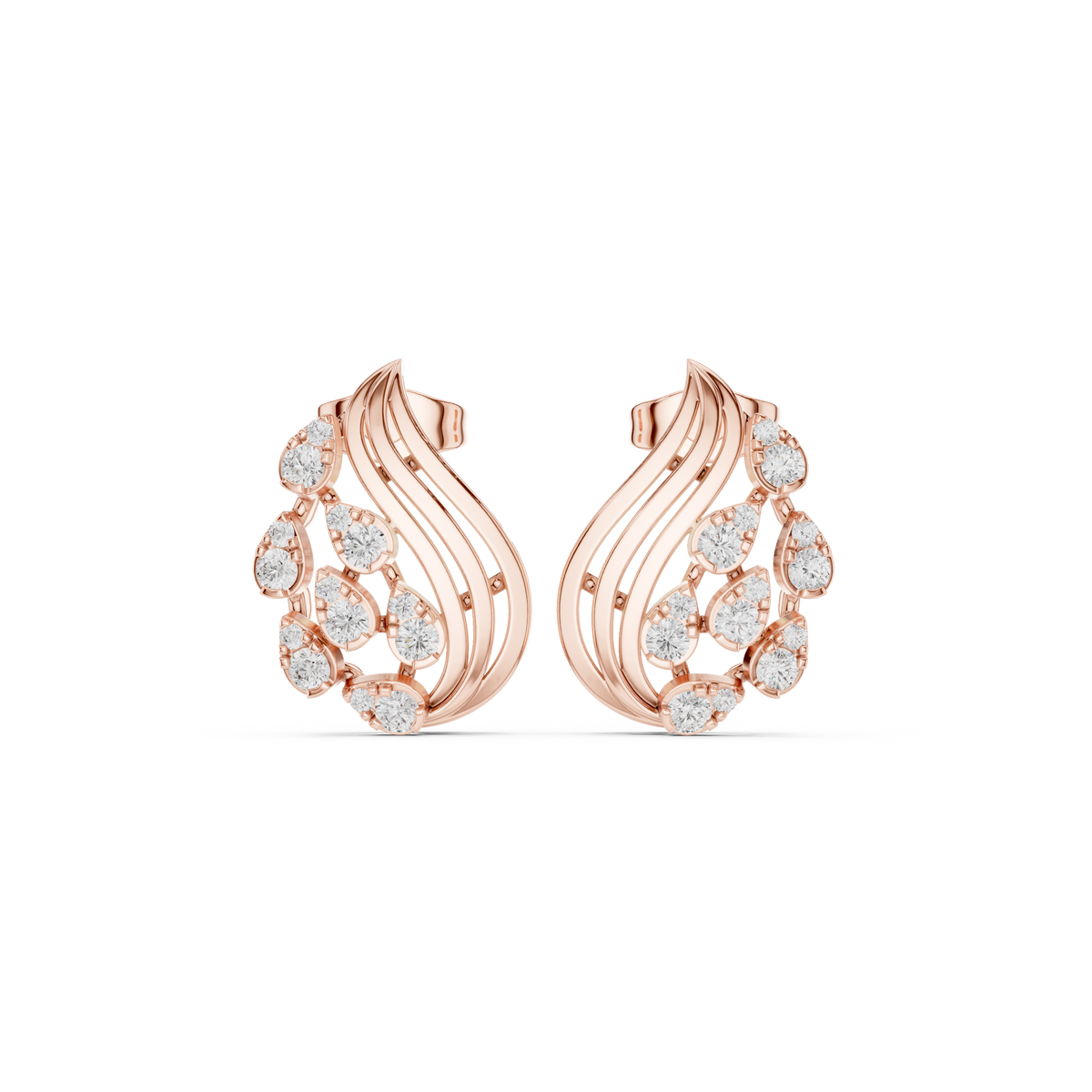 Sculpted Vine Diamond Studs