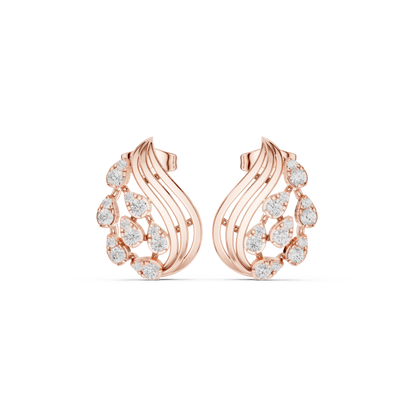 Sculpted Vine Diamond Studs