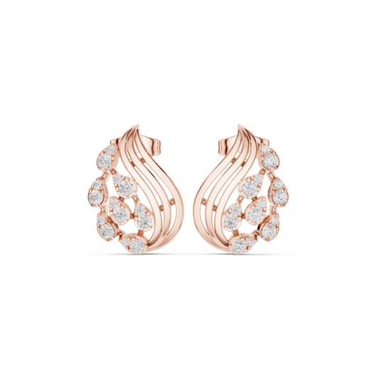 Sculpted Vine Diamond Studs