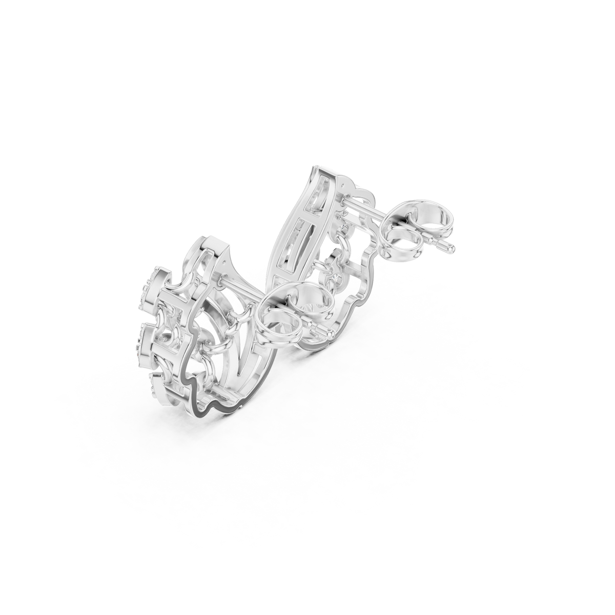 Sculpted Vine Diamond Studs