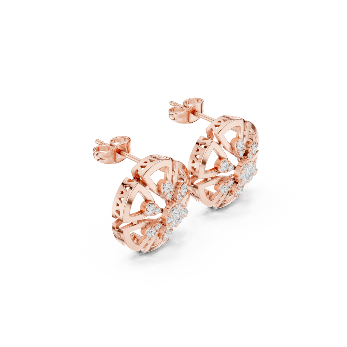 Luminous Petal Bloom Diamond Studs