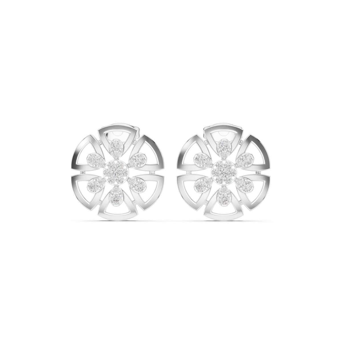 Luminous Petal Bloom Diamond Studs