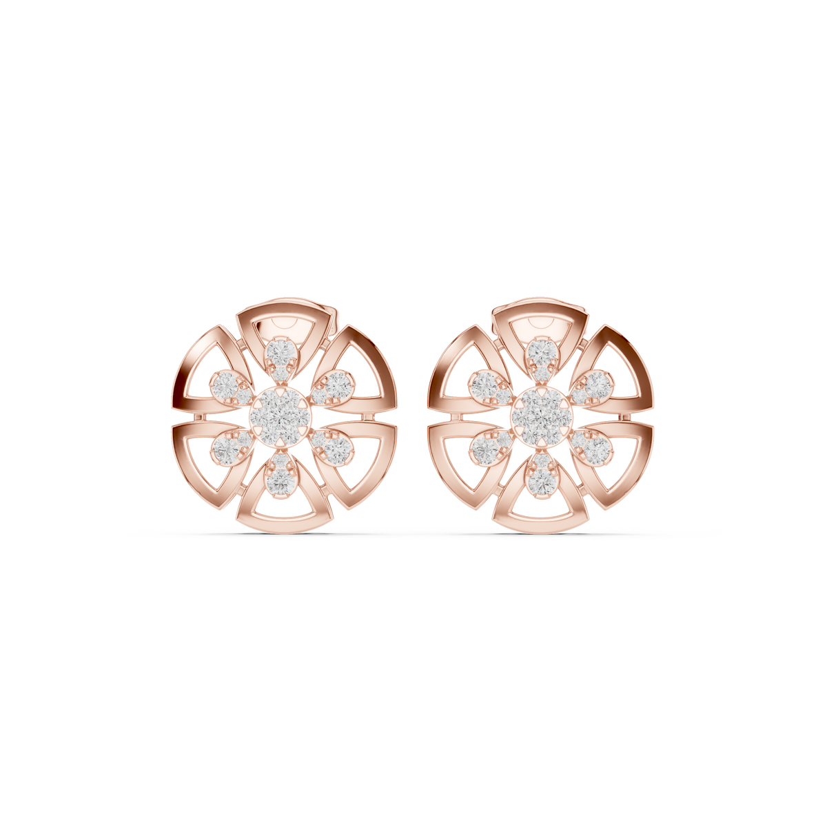 Luminous Petal Bloom Diamond Studs