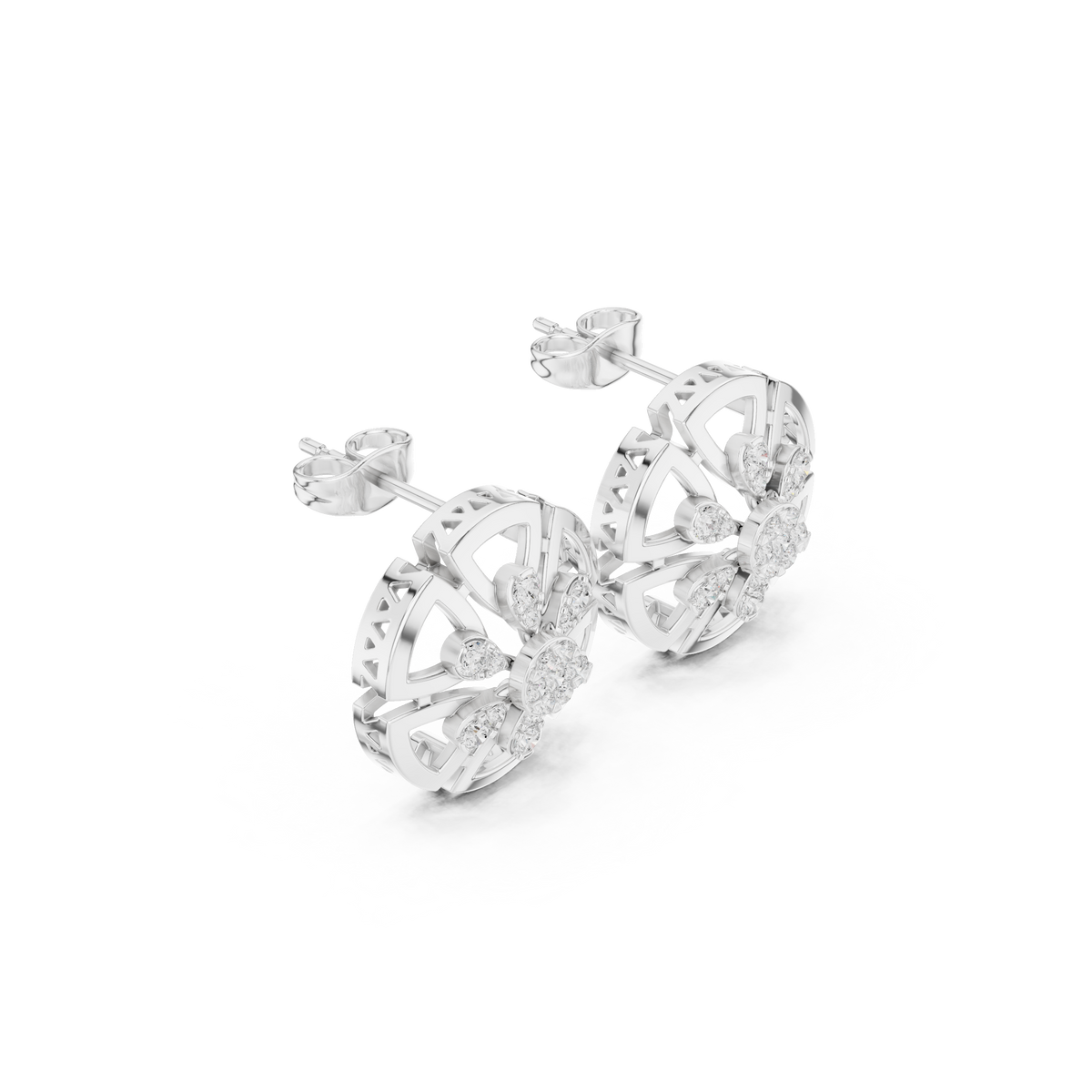 Luminous Petal Bloom Diamond Studs