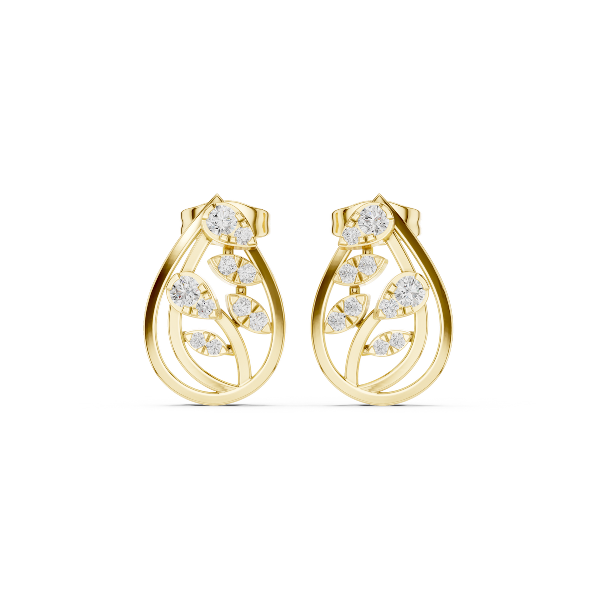 Verdant Vine Diamond Studs