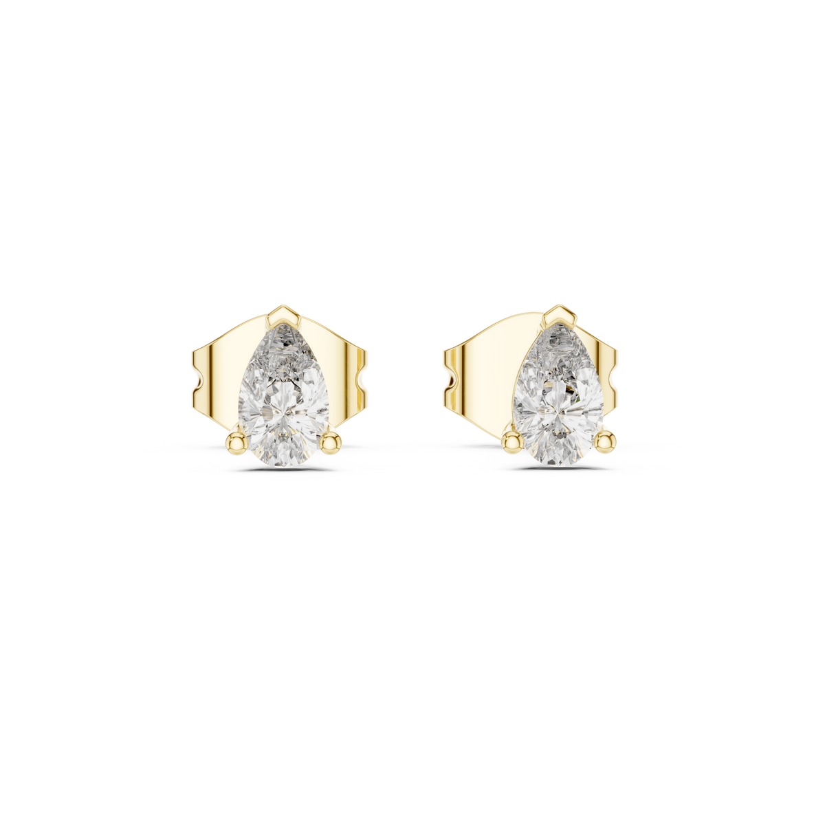 Lunessa Pear Diamond Sculpted Studs