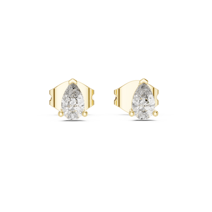 Lunessa Pear Diamond Sculpted Studs