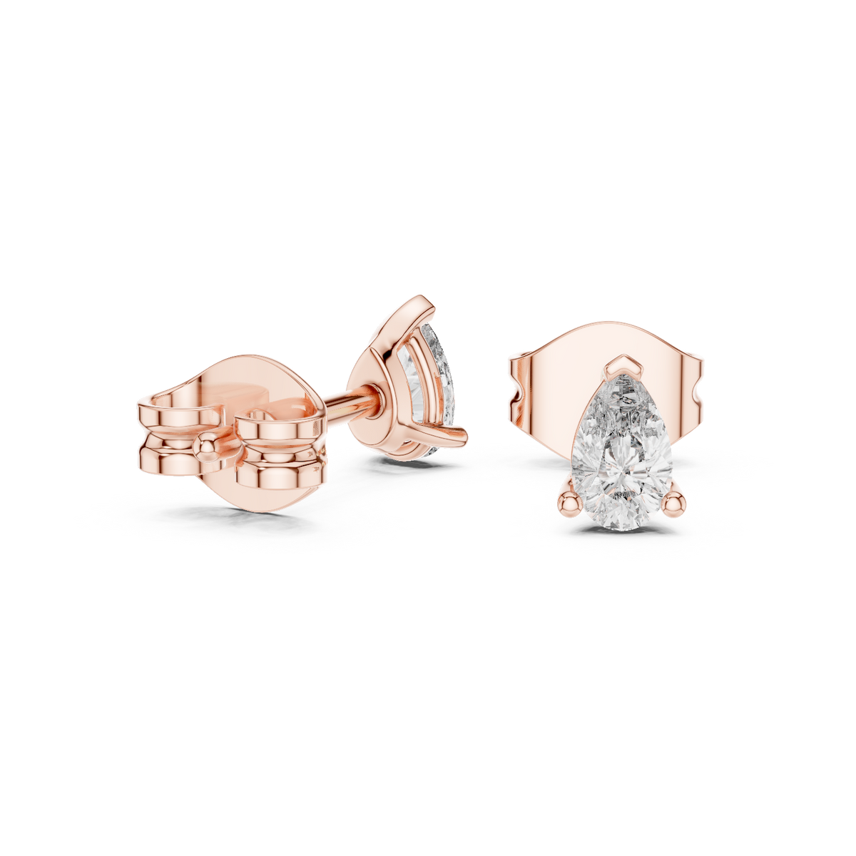 Lunessa Pear Diamond Sculpted Studs