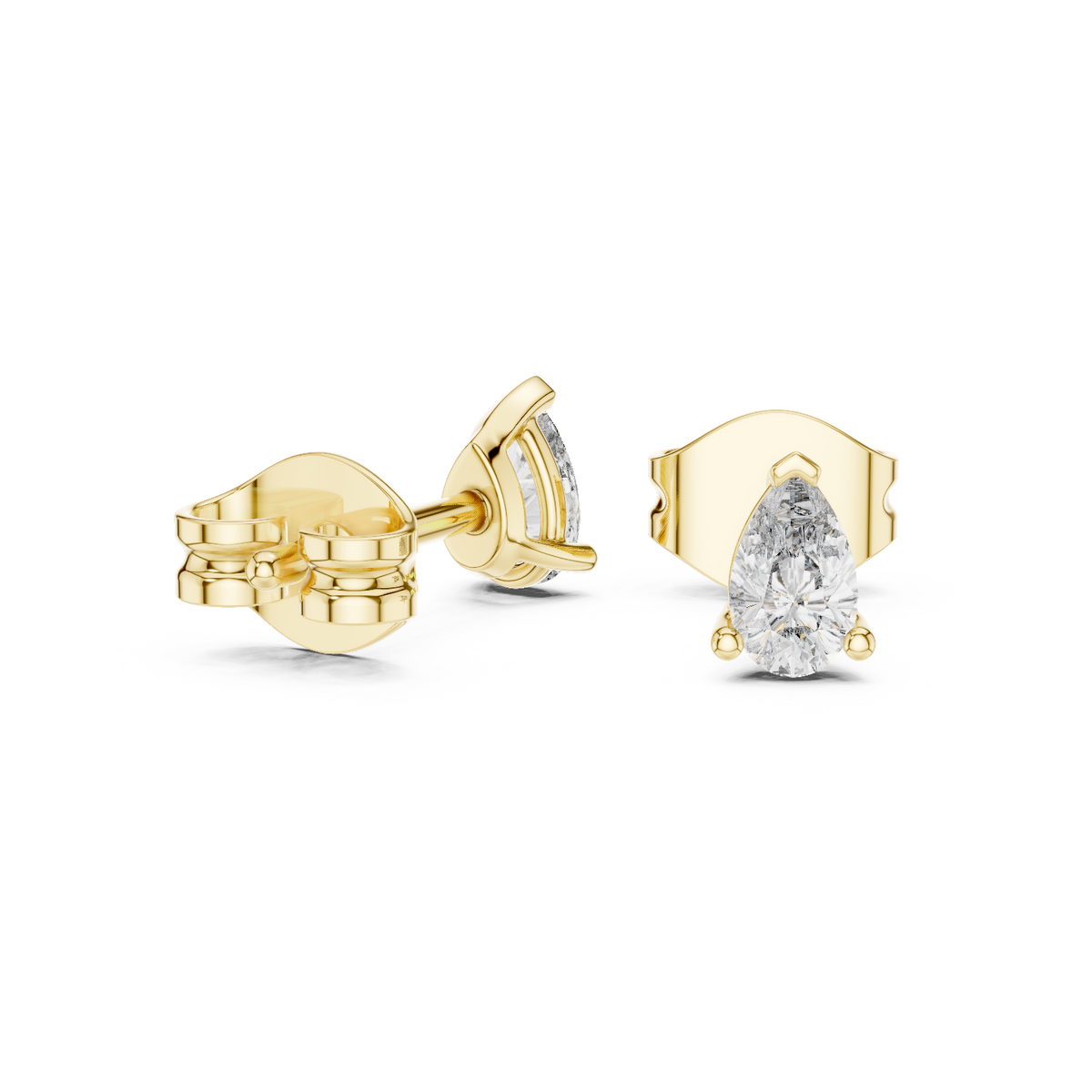Lunessa Pear Diamond Sculpted Studs