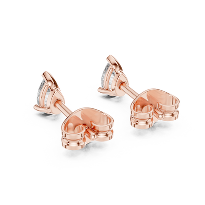 Lunessa Pear Diamond Sculpted Studs