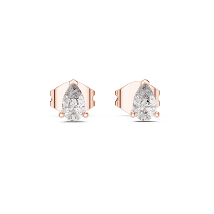 Lunessa Pear Diamond Sculpted Studs