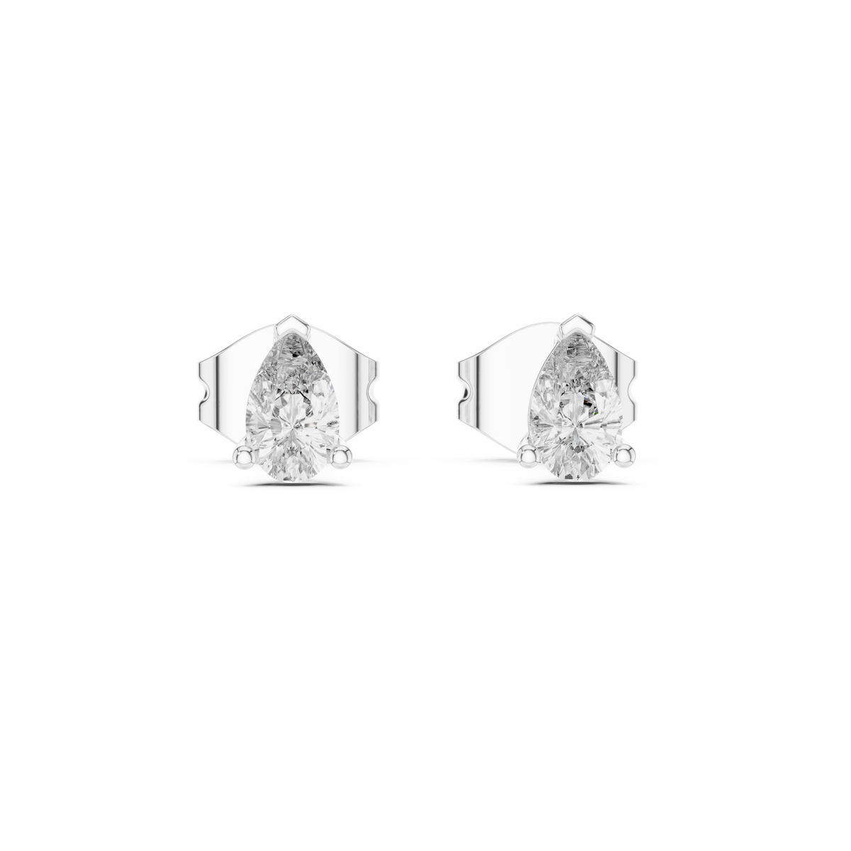 Lunessa Pear Diamond Sculpted Studs