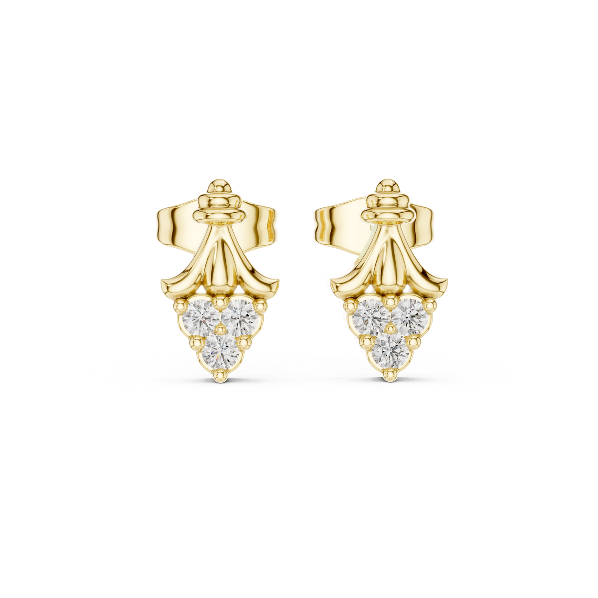 Regal Fleur Diamond Crown Studs