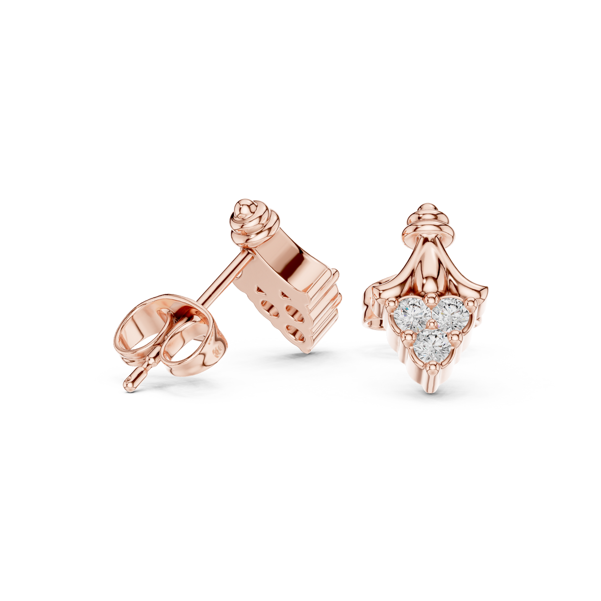 Regal Fleur Diamond Crown Studs