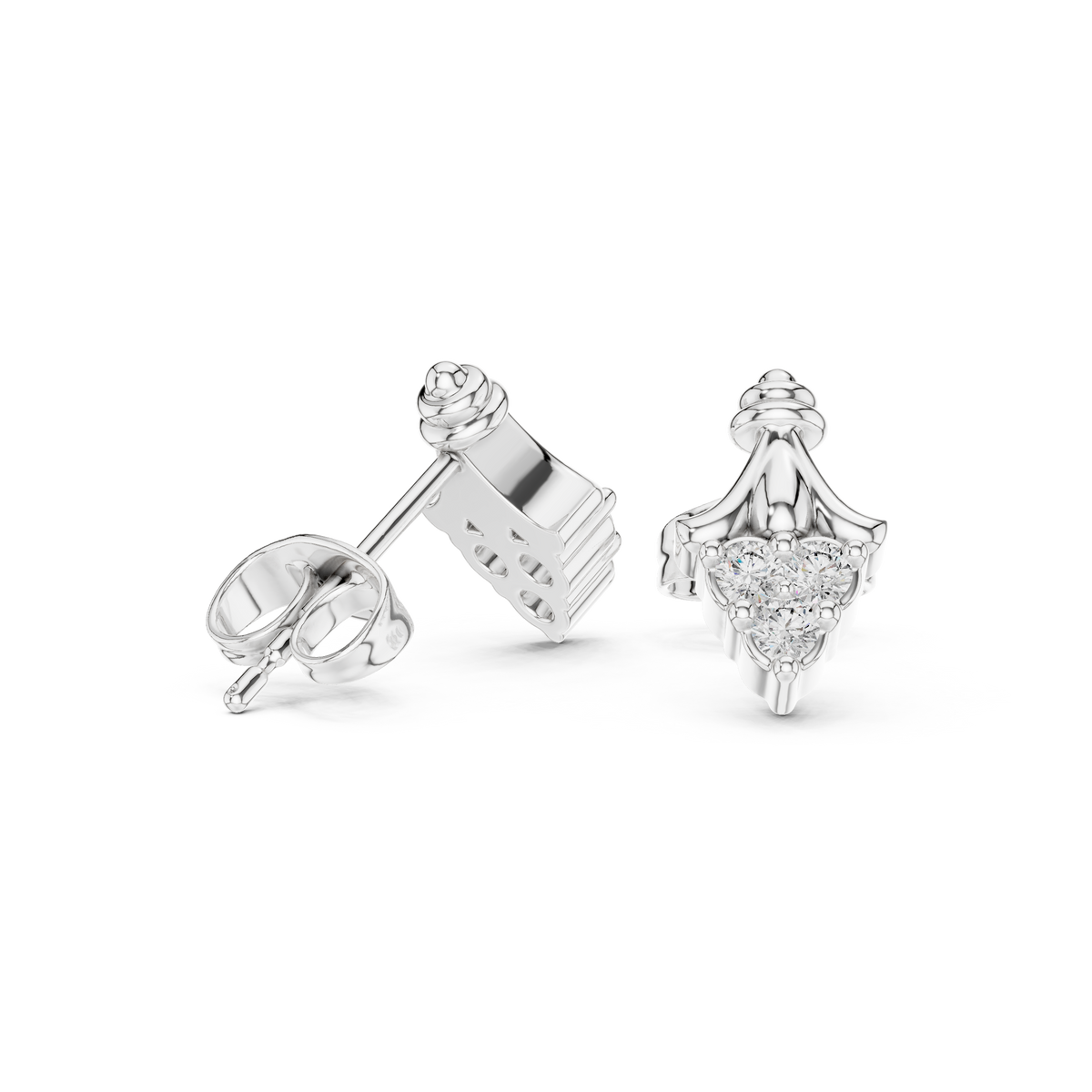 Regal Fleur Diamond Crown Studs