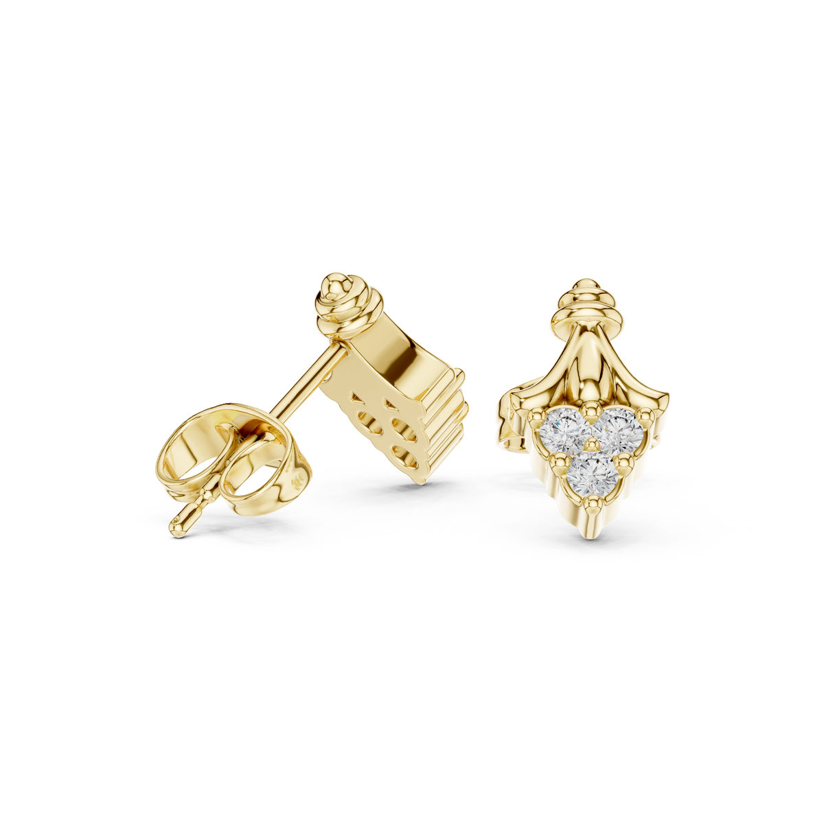 Regal Fleur Diamond Crown Studs