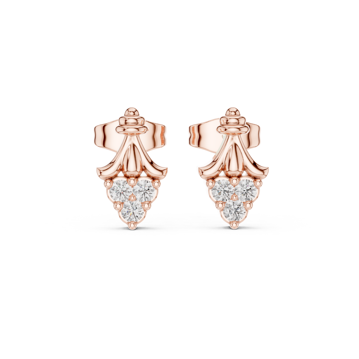 Regal Fleur Diamond Crown Studs