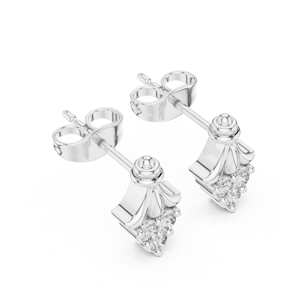 Regal Fleur Diamond Crown Studs