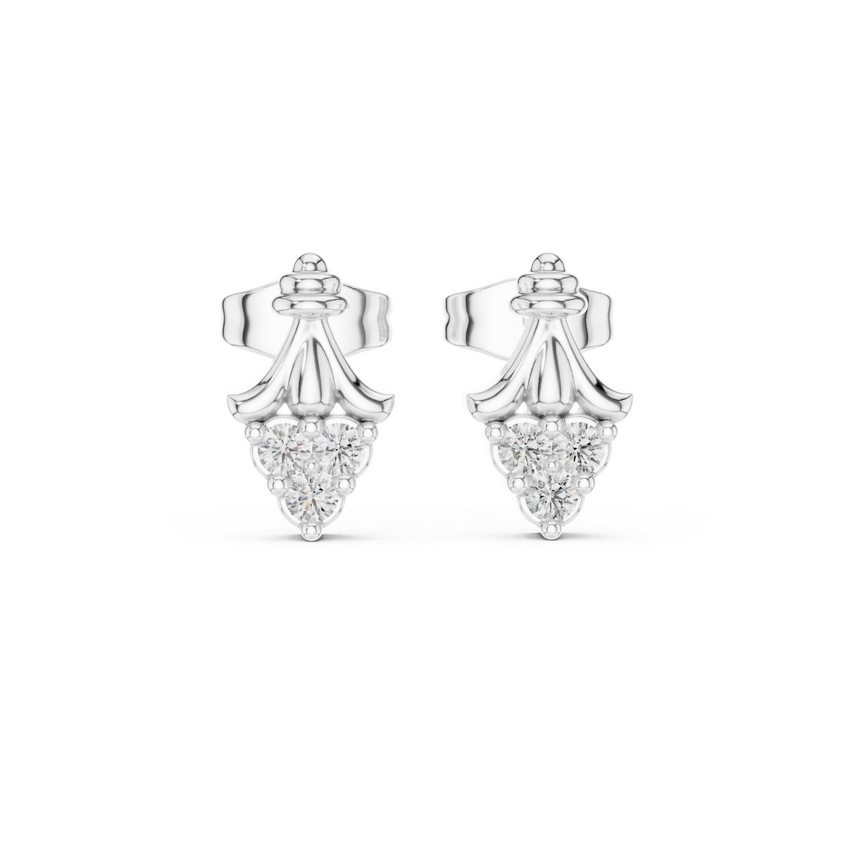 Regal Fleur Diamond Crown Studs