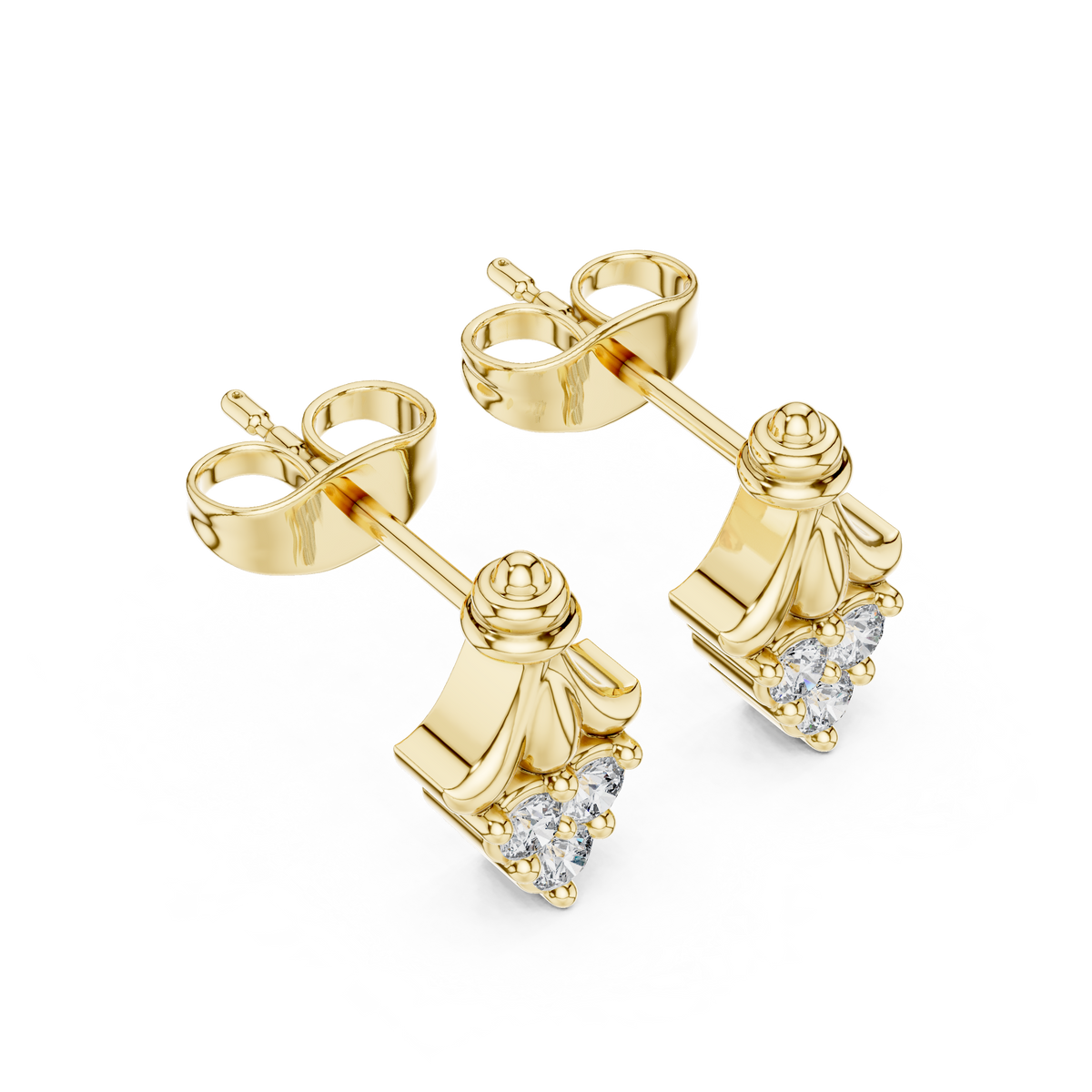 Regal Fleur Diamond Crown Studs