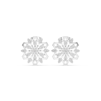 Regal Bloom Geometric Diamond Studs