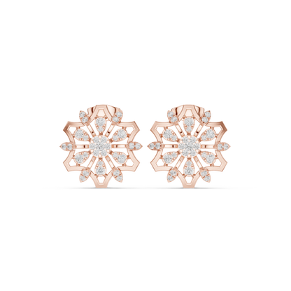Regal Bloom Geometric Diamond Studs