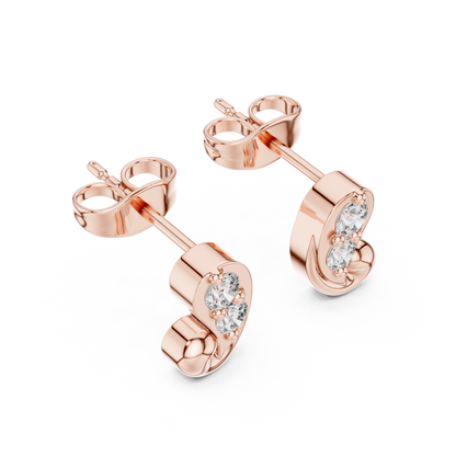 Sculpted Duo Curve Diamond Studs