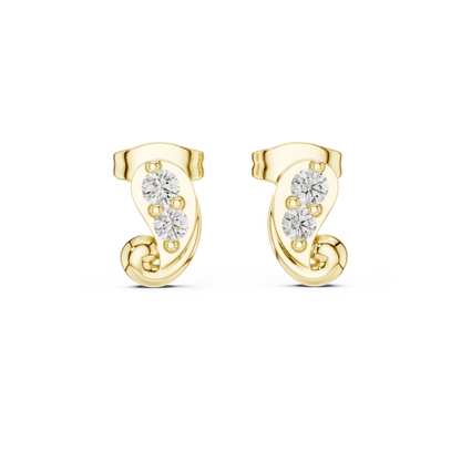 Sculpted Duo Curve Diamond Studs