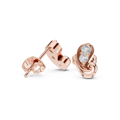 Sculpted Duo Curve Diamond Studs
