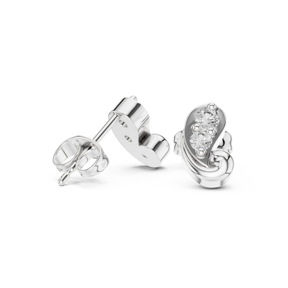 Sculpted Duo Curve Diamond Studs