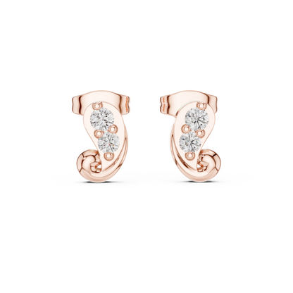Sculpted Duo Curve Diamond Studs