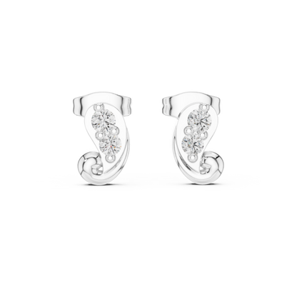 Sculpted Duo Curve Diamond Studs