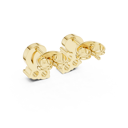 Sculpted Leaf Trio Diamond Studs