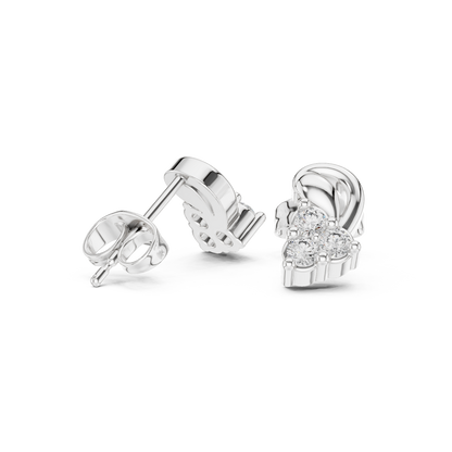 Sculpted Leaf Trio Diamond Studs