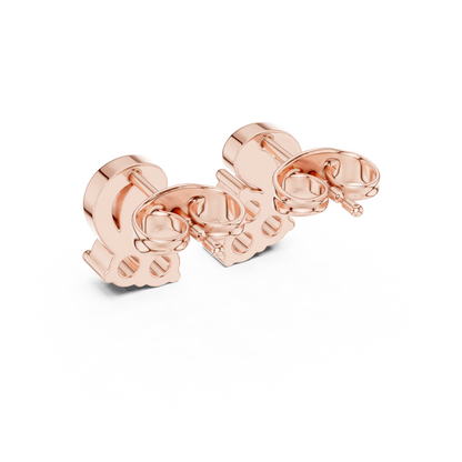 Sculpted Leaf Trio Diamond Studs