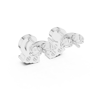 Sculpted Leaf Trio Diamond Studs