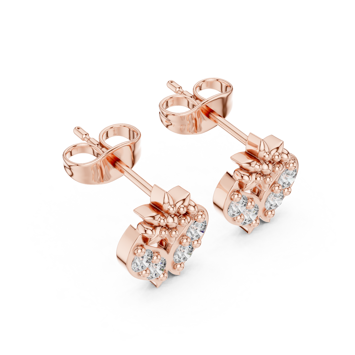 Petal Crest Cluster Diamond Studs
