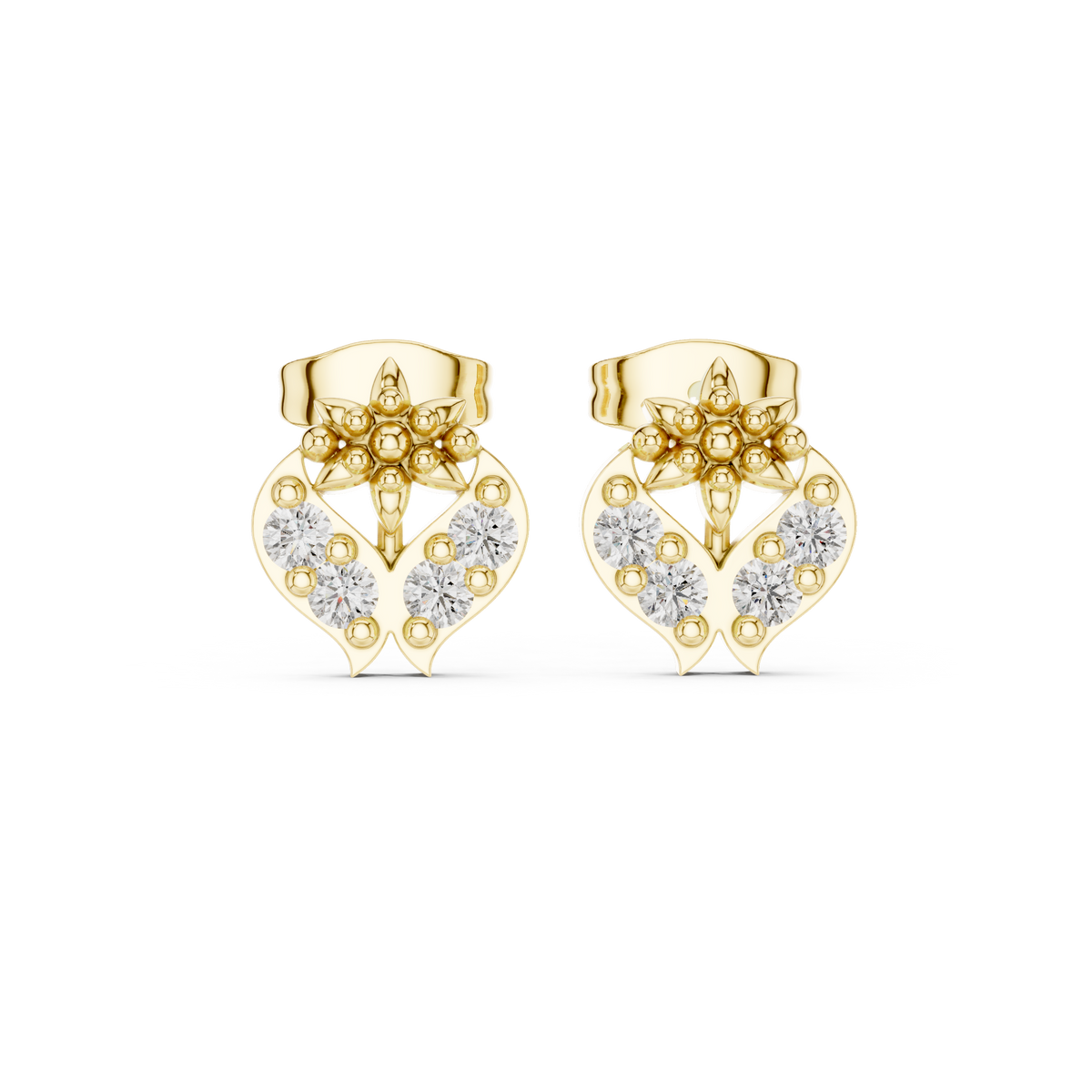 Petal Crest Cluster Diamond Studs